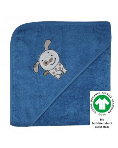 Hund rauchblau 100cm x 100cm Kapuzenbadetuch Hund rauchblau 100cm x 100cm Kapuzenbadetuch