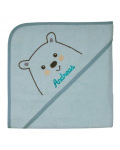 Eisbär mint 100x100cm Kapuzenbadetuch Eisbär mint 100x100cm Kapuzenbadetuch