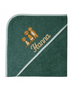 Kapuzenbadetuch Erdmännchen pinie 80 x 80 cm bestickt Kapuzenbadetuch Erdmännchen pinie 80 x 80 cm bestickt