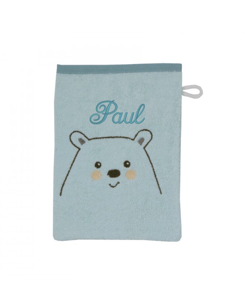 Eisbär mint Waschhandschuh bestickt Eisbär mint Waschhandschuh bestickt