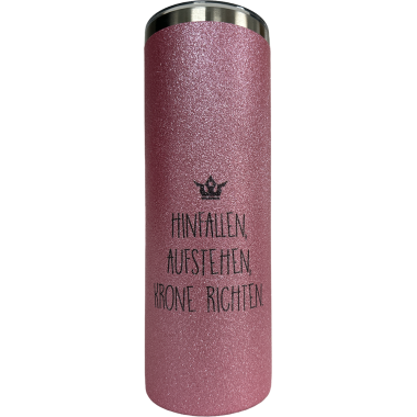Edelstahl - Thermobecher mit Glitzer für Unterwegs