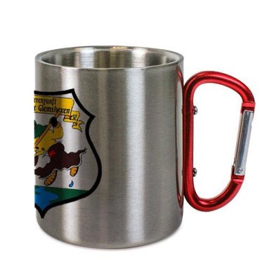 Edelstahltasse mit Karabiner, 10oz