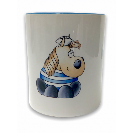 Tasse Kugelrösser "Moin Moin" zweifarbig Tasse Kugelrösser "Moin Moin" zweifarbig