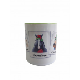 Tasse Kugelrösser "Weihnachtszeit 1" zweifarbig