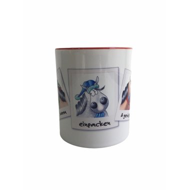 Tasse Kugelrösser "Weihnachtszeit 2" zweifarbig