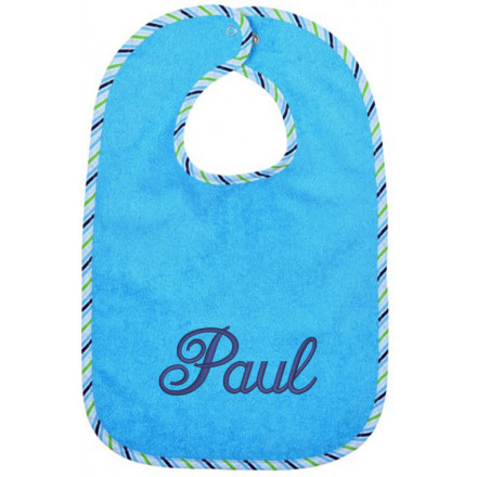 Uni aqua Riesen-Latz mit Druckknopf BESTICKT Uni aqua Riesen-Latz mit Druckknopf BESTICKT