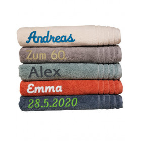 Handtuch Organic Hand TowelA&R AR503 - bestickt - 60 x 110 cm