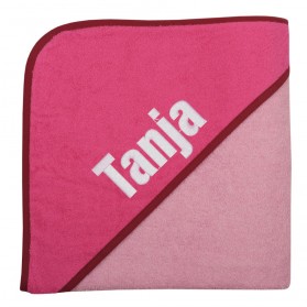 Riesen-Kapuzen-Badetuch Uni rosa/pink 140x140cm
