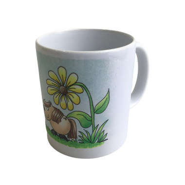 Tasse Kugelrösser "Sonnenschein" weiß