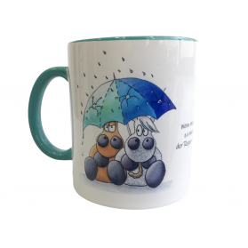 Tasse Kugelrösser "Pferde im Regen" zweifarbig