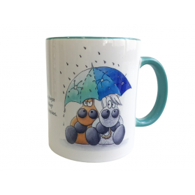 Tasse Kugelrösser "Pferde im Regen" zweifarbig