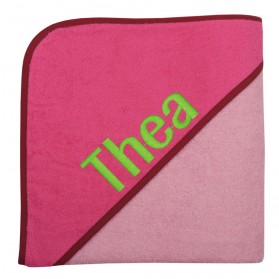 Riesen-Kapuzen-Badetuch Uni rosa/pink 140x140cm