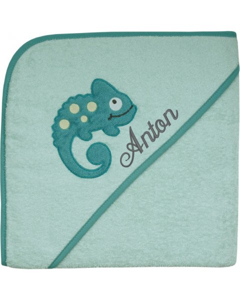 Wörner Südfrottier "Fisch mint" Badeponcho mit Kapuze 